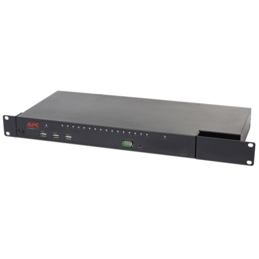 APC KVM 2G, Digital/IP, 1 Remote/1 Local User, 16 Ports with Virtual Media - FIPS 140-2 Front Left