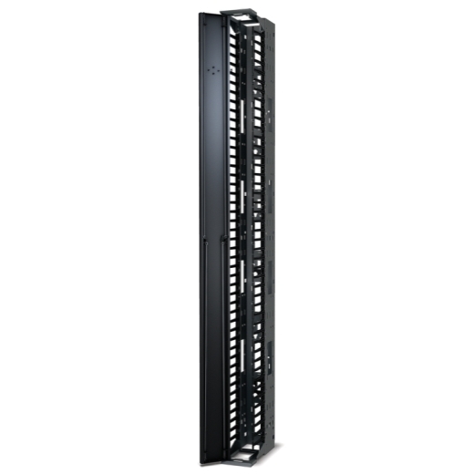 Performance,Vertical Cable Manager for 2 & 4 Post Racks, 84"H x 6"W, Single-Sided with Door