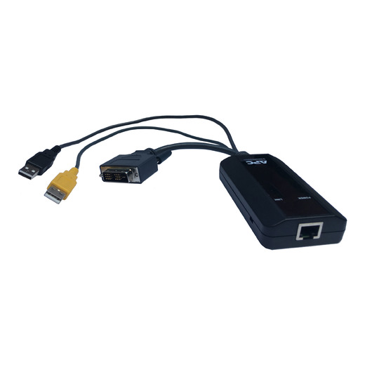 APC KVM 2G, SERVER MODULE, DVI WITH VIRTUAL MEDIA AND CAC Front Left