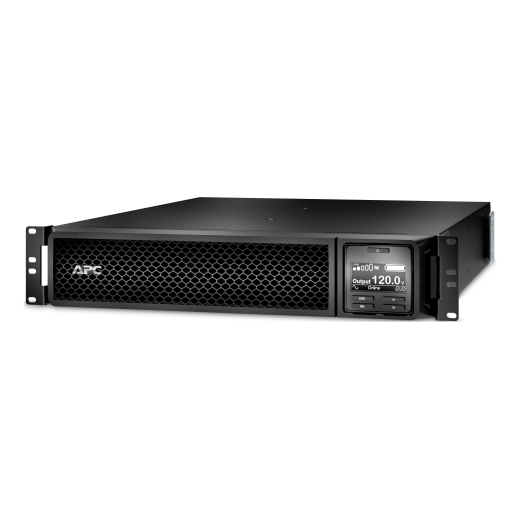 APC Smart-UPS On-Line, 3kVA, Rackmount 2U, 120V, 8x 5-20R+1x L5-30R NEMA outlets, Network Card, Extended runtime, Rail kit included Front Left