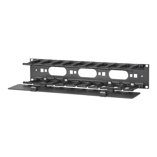 APC NetShelter Cable Management, Horizontal Cable Manager, 2U, Single Side with Cover, Black, 483 x 88 x 110 mm