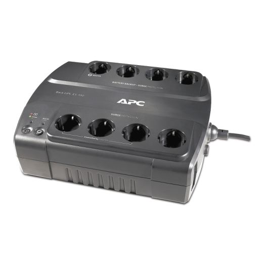 APC Power-Saving Back-UPS ES 700 VA, 230 V, 8 Ausgänge CEE 7/7, Batterie 12V, 9.0Ah Vorderseite links