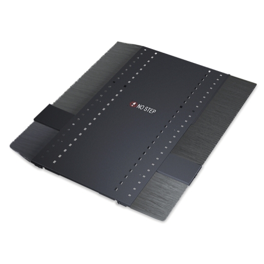 Techo NetShelter SX de 750 mm de anchura x 1200 mm de profundidad, para conexiones de red, negro Parte Delantera Izquierda