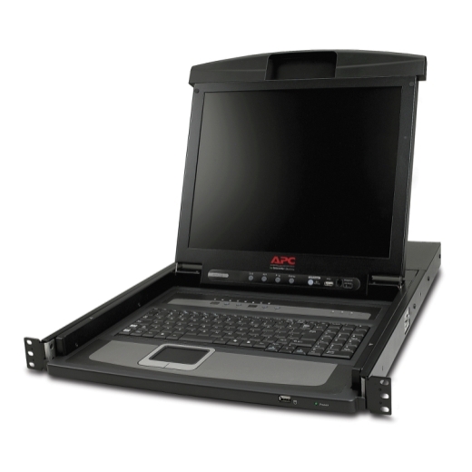 17" Rack LCD Console with Integrated 8 Port Analog KVM Switch Front Left