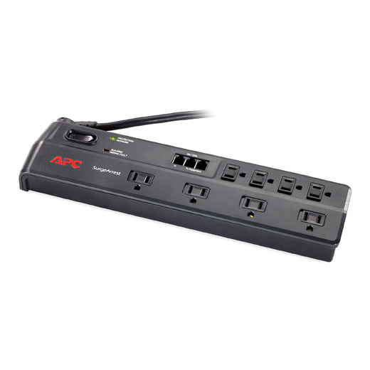 APC Home Office SurgeArrest 8 Outlet with Phone (Splitter) Protection, 120V