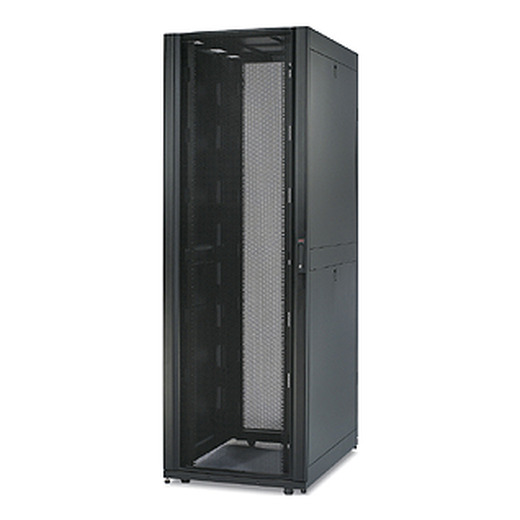 APC NetShelter SX, Server Rack Enclosure, 42U, Shock Packaging, 1250 lbs, Black, 1991H x 750W x 1070D mm Front Left