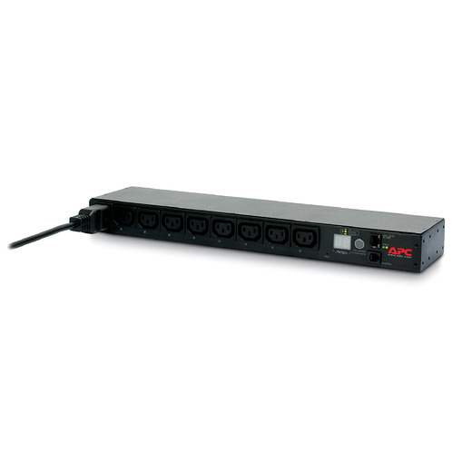 APC	NetShelter Switched Rack PDU, 1U, 1PH, 3.7kW 230V 16A or 3.3kW 208V 16A, 8 C13 outlets, C20	cord Front Left