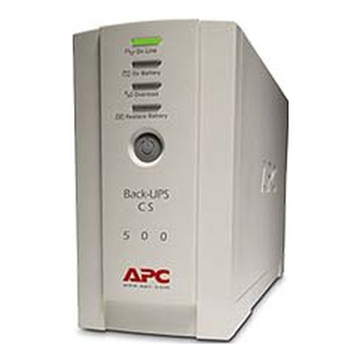 APC Back-UPS, 500VA/300W, Tower, 230V, 4x IEC C13 Outlets , User Replaceable Battery Front Left