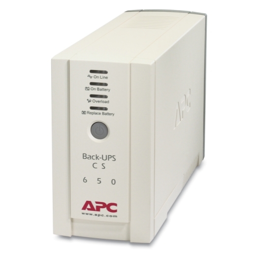 APC Back-UPS CS 650VA, 230V, 4 IEC outlets (1 surge) Front Left