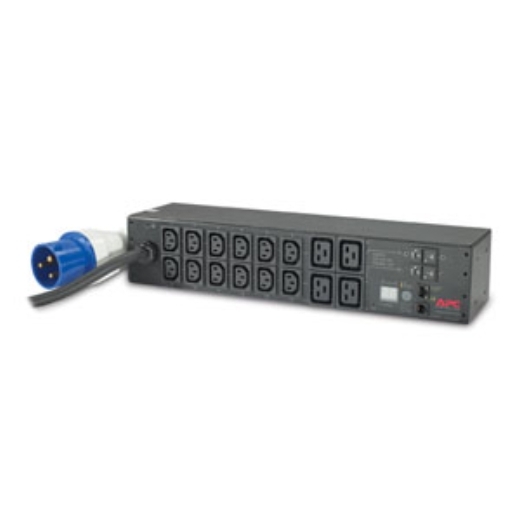 APC 	NetShelter Metered Rack PDU, 2U, 1PH, 7.4kW 230V 32A, x12 C13 and x4 C19 outlets, IEC 309 cord Front Left
