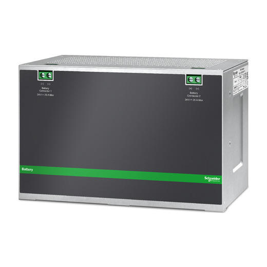 Easy UPS battery module, 24V DC-DC, DIN Rail, Industrial, 4.5Ah Front Left