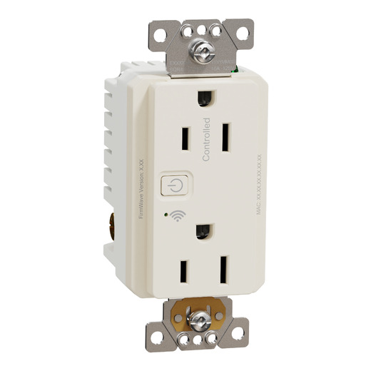 Socket-outlet, X Series, 15A, decorator, tamper resistant, Wi-Fi connected, light almond, matte finish