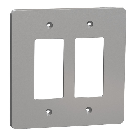 X Series 2 Gang Mid Size Plus Wall Plate Matte Gray