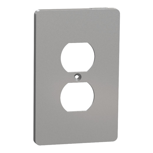 Cover frame, X Series, for duplex socket-outlet, 1 gang, screw fixed, mid sized, gray, matte finish
