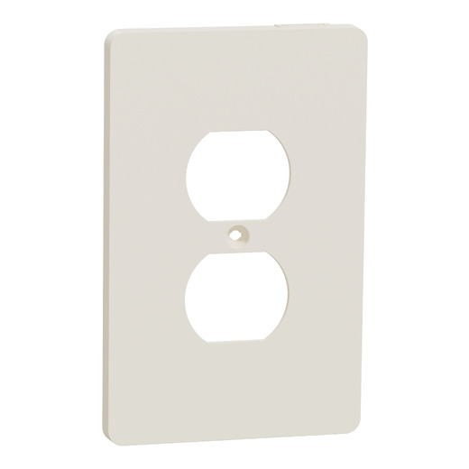 Cover frame, X Series, for duplex socket-outlet, 1 gang, screw fixed, mid sized, light almond, matte finish