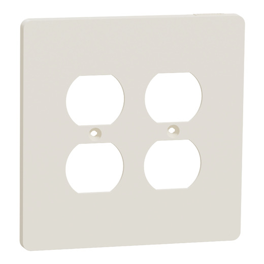 Cover frame, X Series, for 2 duplex socket-outlet, 2 gangs, screw fixed, mid sized, light almond, matte finish