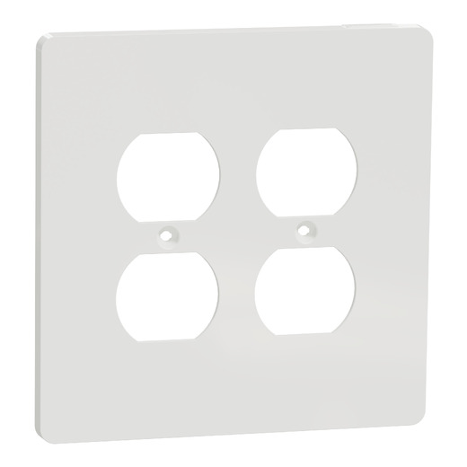 Cover frame, X Series, for 2 duplex socket-outlet, 2 gangs, screw fixed, mid sized, white, matte finish