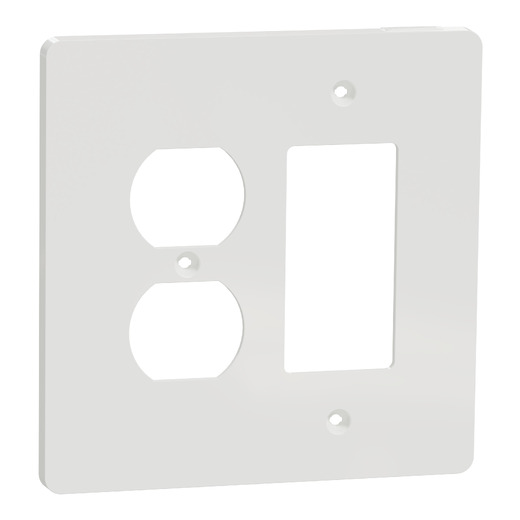 Cover frame, X Series, for duplex/decorator socket-outlet, 2 gangs, screw fixed, mid sized, white, matte finish